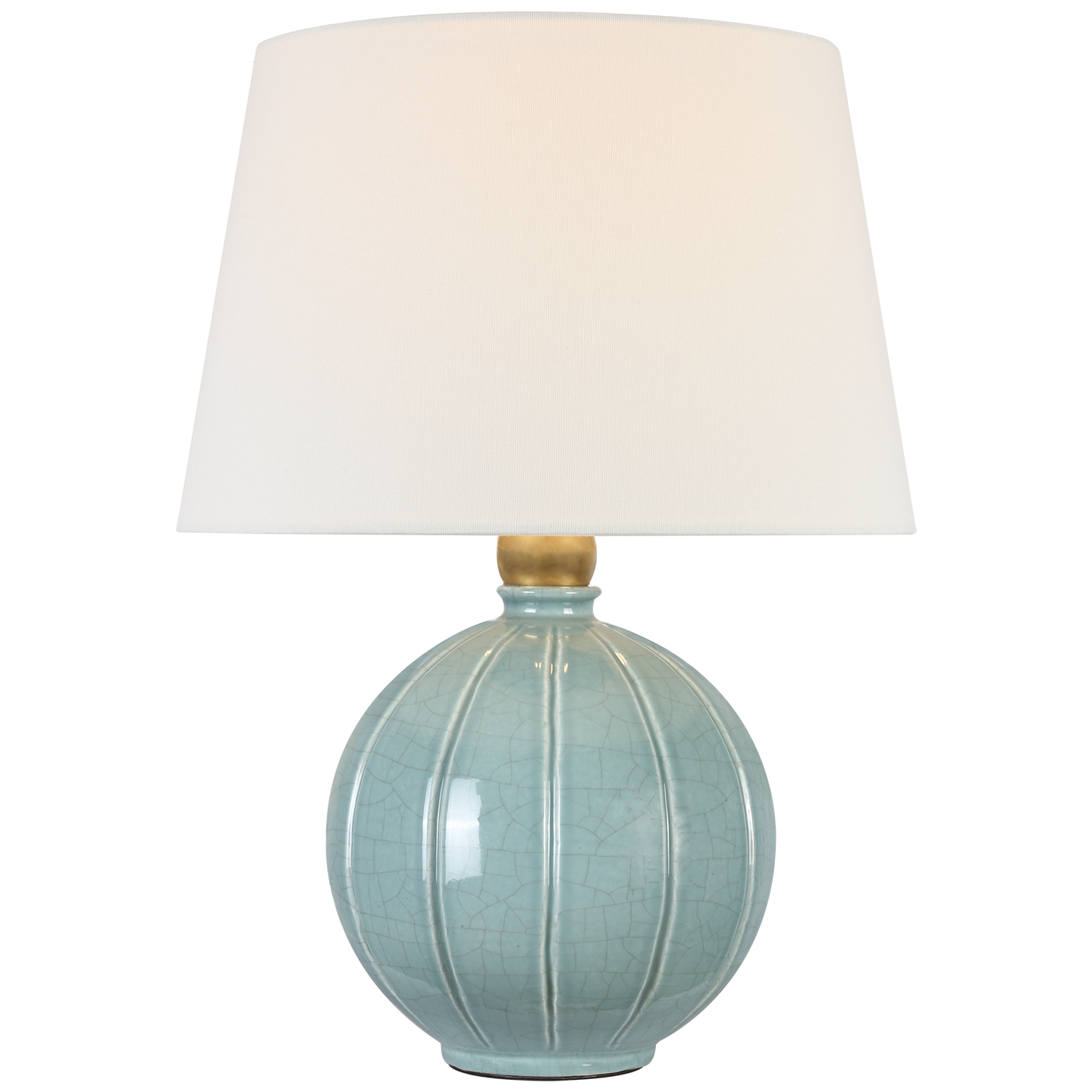 Ponteil 17" Table Lamp | Crackled Robin | Linen Shade