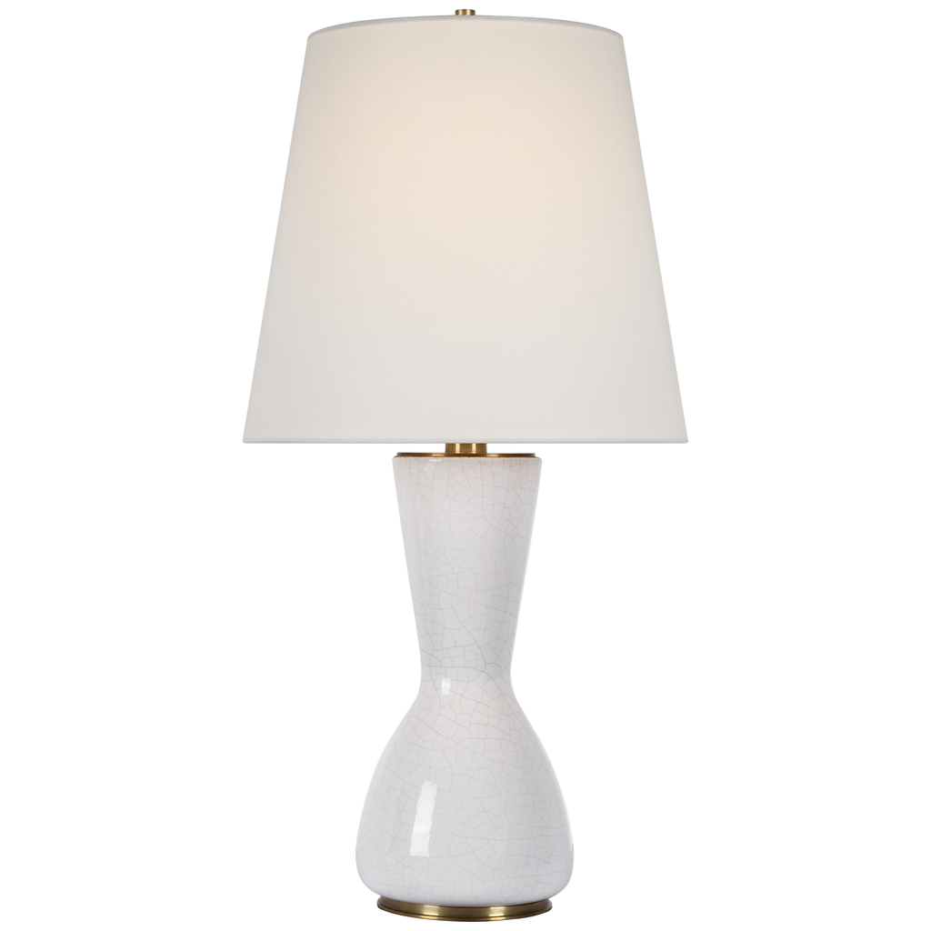 Jess 29" Table Lamp | Crackled Ivory | Linen Shade