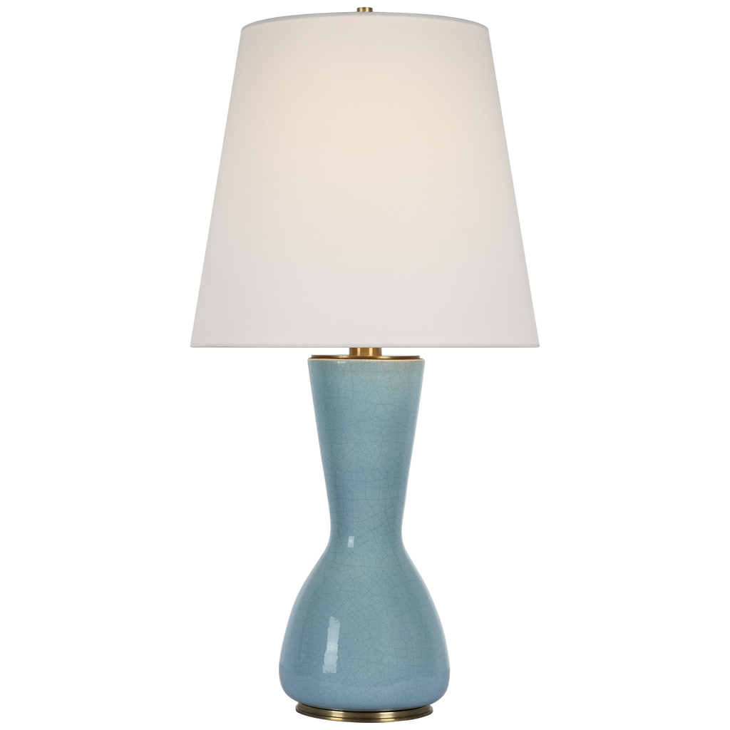 Jess 29" Table Lamp | Crackled Robin | Linen Shade