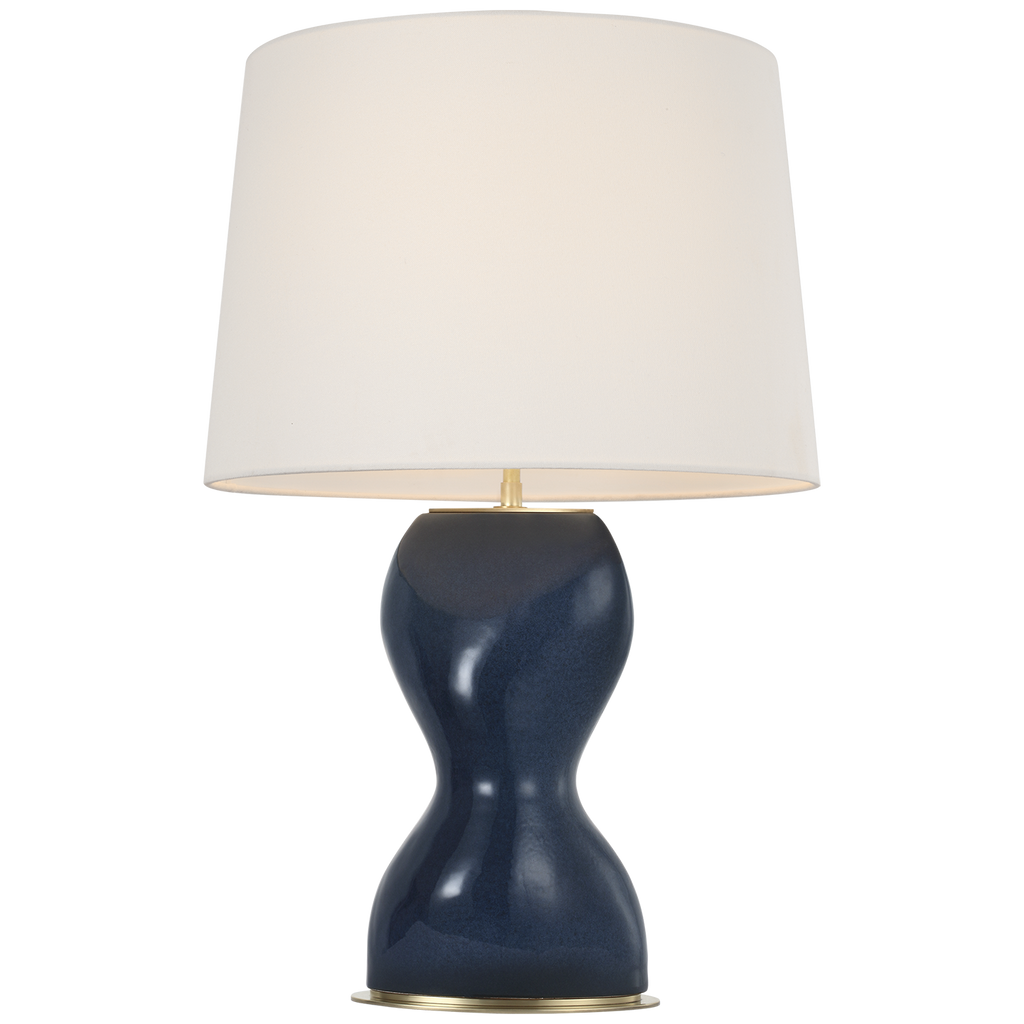 Misaki 28" Table Lamp | Sandy Midnight | Linen Shade