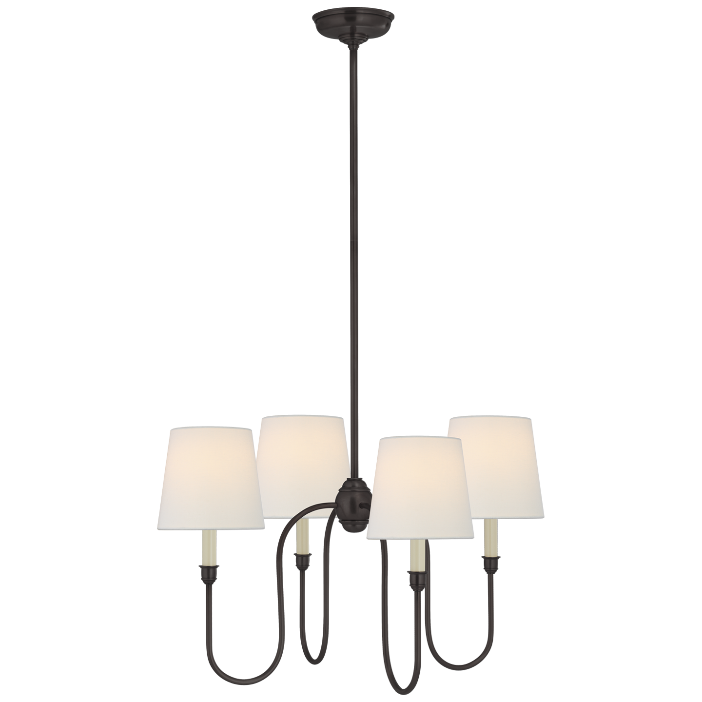 Vendome Small Chandelier | Bronze | Linen Shades