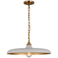 Piatto Medium Pendant | Hand-Rubbed Antique Brass | Plaster White Shade