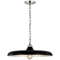 Piatto Medium Pendant | Polished Nickel | Aged Iron Shade