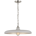 Piatto Medium Pendant | Polished Nickel | Plaster White Shade