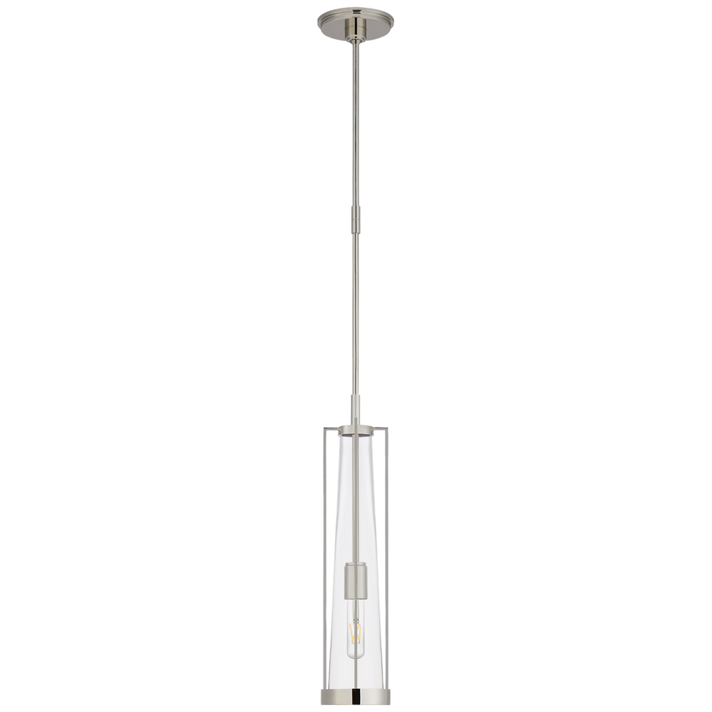Calix Tall Pendant | Polished Nickel | Clear Glass