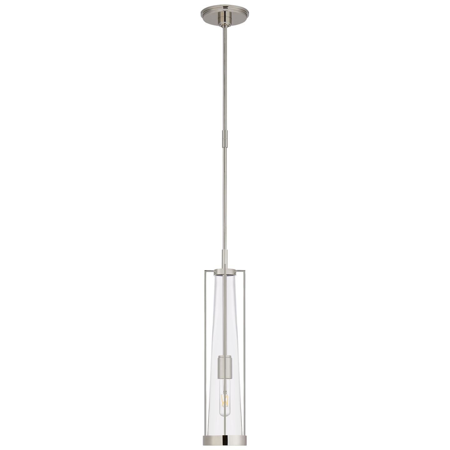 Calix Tall Pendant | Polished Nickel | Clear Glass