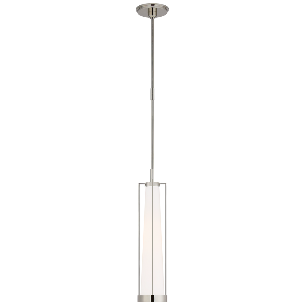 Calix Tall Pendant | Polished Nickel | White Glass