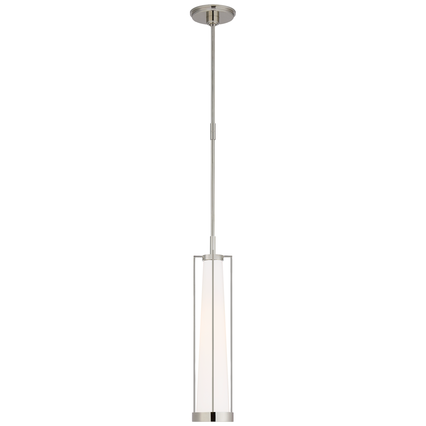 Calix Tall Pendant | Polished Nickel | White Glass