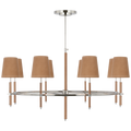 Bryant Wrapped Ring Chandelier | Polished Nickel and Natural Leather | Natural Leather Shade