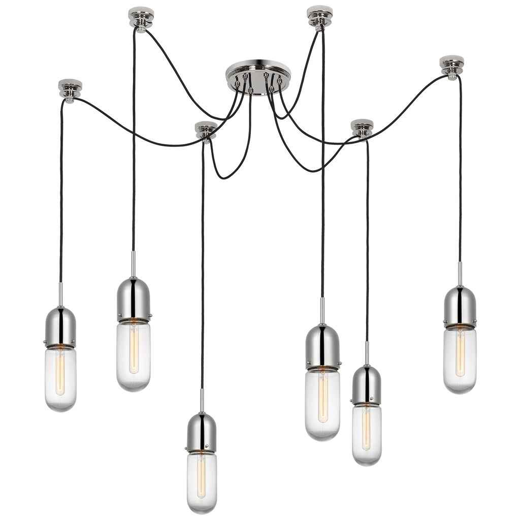 Junio 6-Light Chandelier | Polished Nickel | Clear Glass