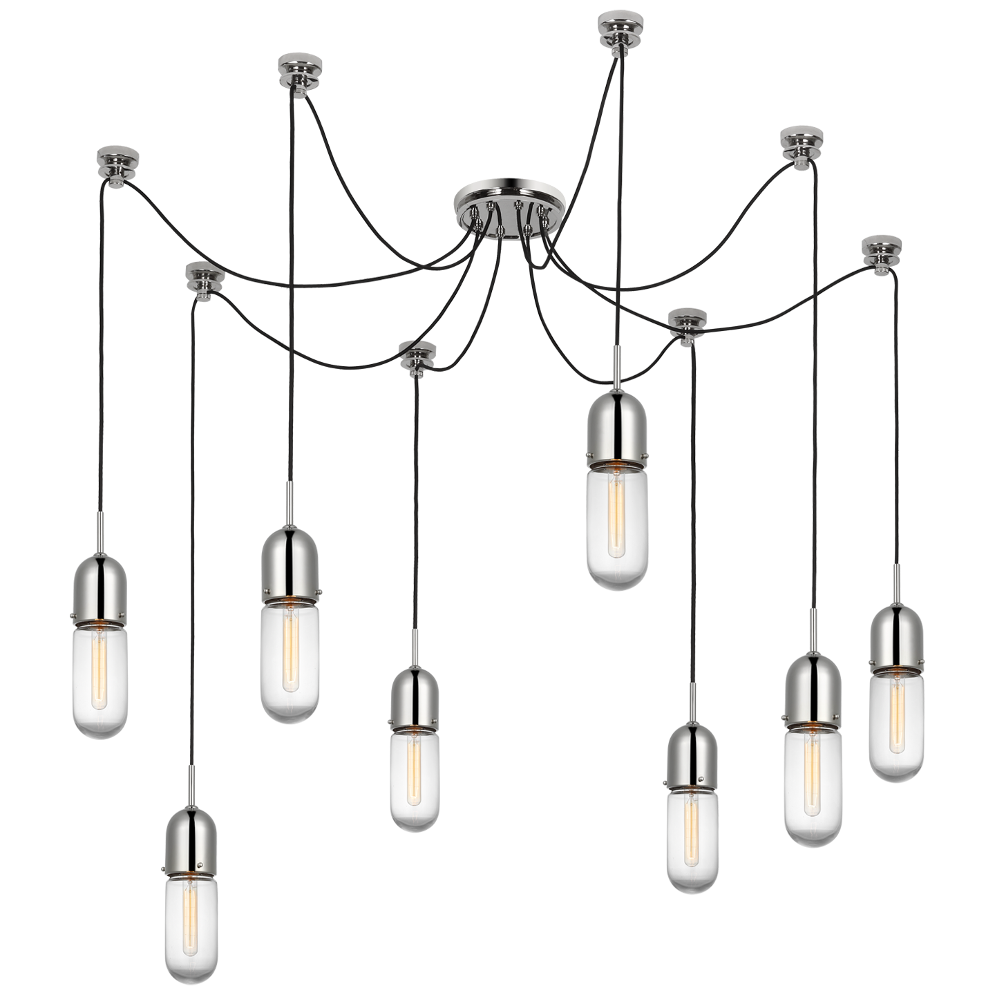 Junio 8-Light Chandelier | Polished Nickel | Clear Glass