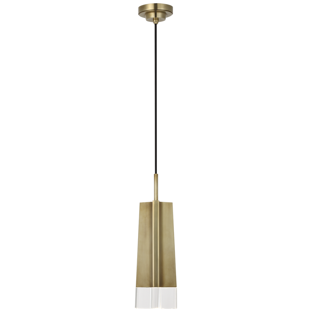 Matcha Single Light Pendant | Hand-Rubbed Antique Brass | Clear Glass