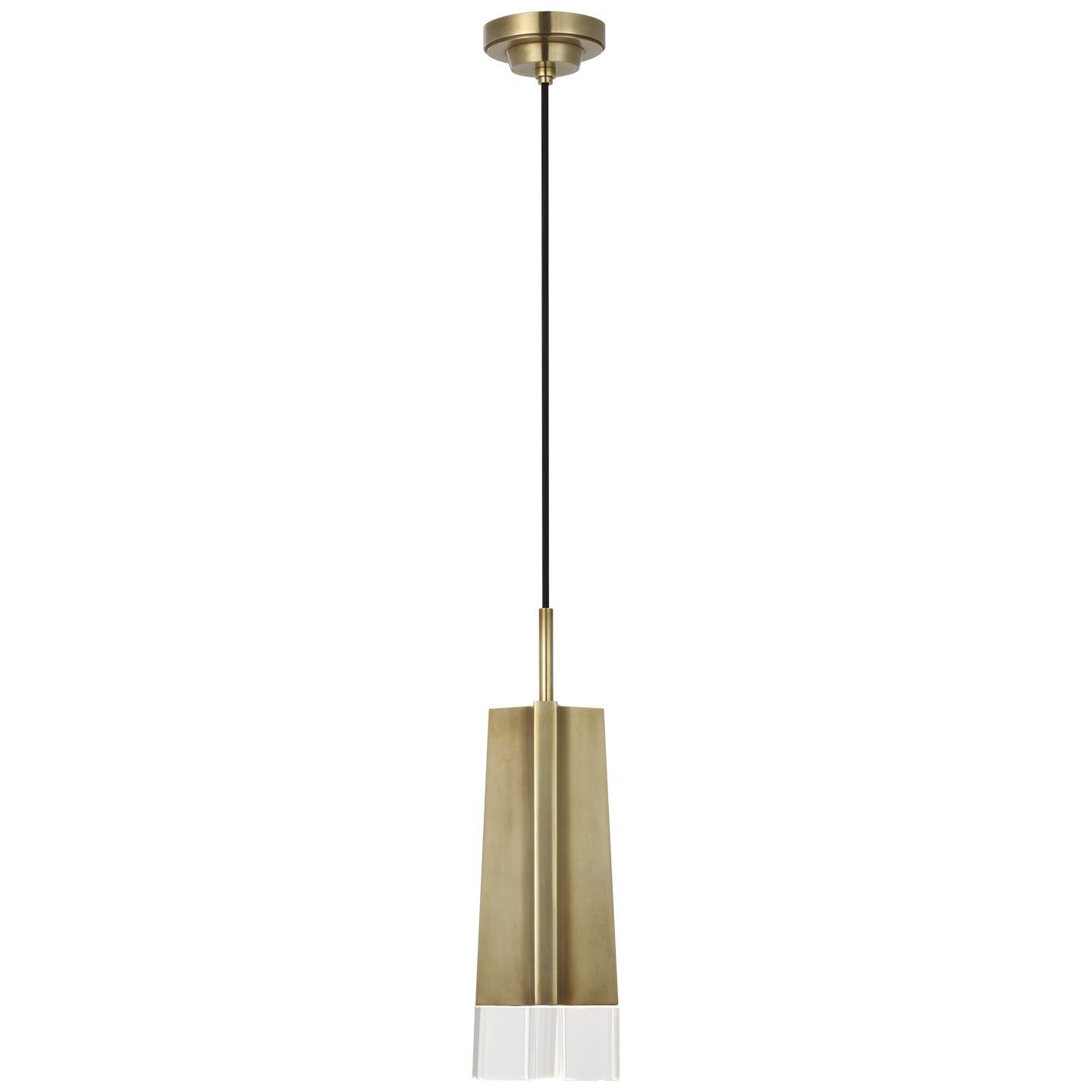 Matcha Single Light Pendant | Hand-Rubbed Antique Brass | Clear Glass