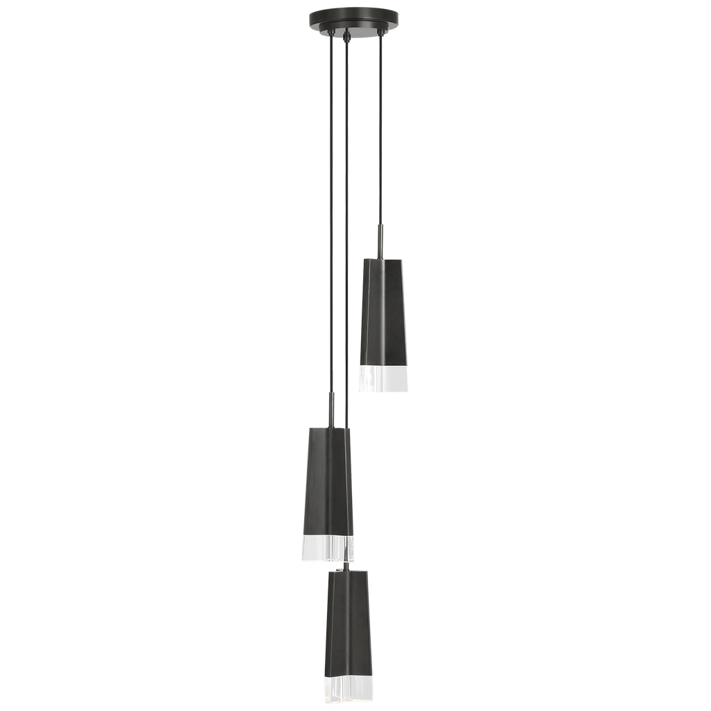 Matcha 3 Light Pendant | Bronze | Clear Glass