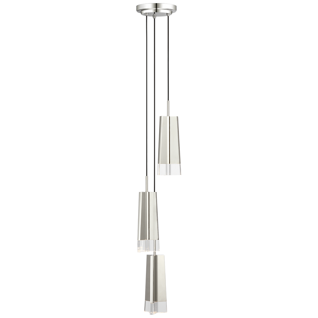 Matcha 3 Light Pendant | Polished Nickel | Clear Glass
