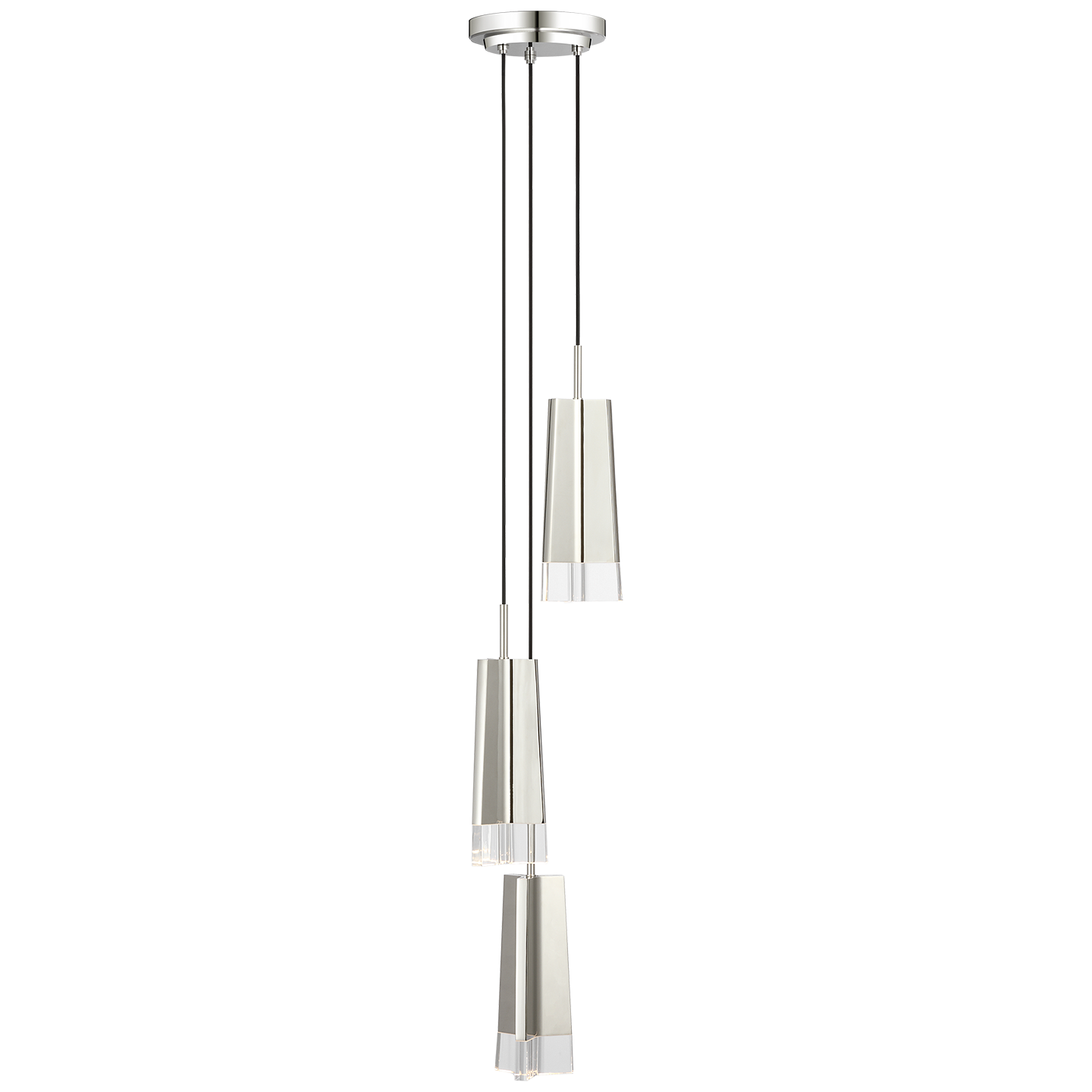 Matcha 3 Light Pendant | Polished Nickel | Clear Glass