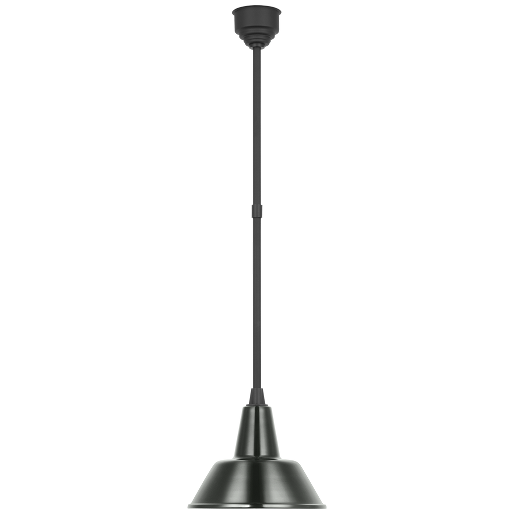 Academy Pendant | Matte Black | 12.5" Green Bowers Shade