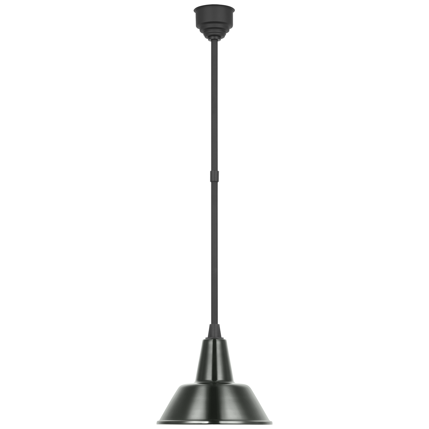Academy Pendant | Matte Black | 12.5" Green Bowers Shade