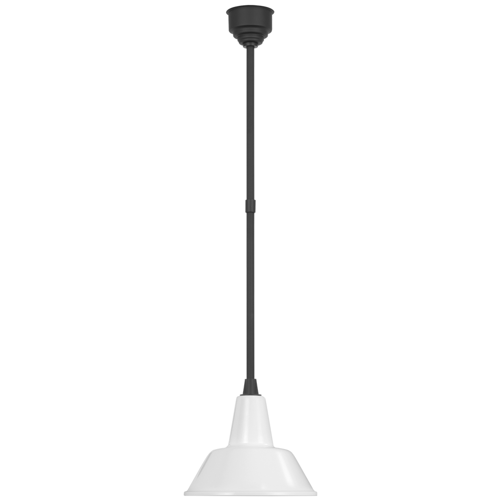 Academy Pendant | Matte Black | 12.5" White Bowers Shade