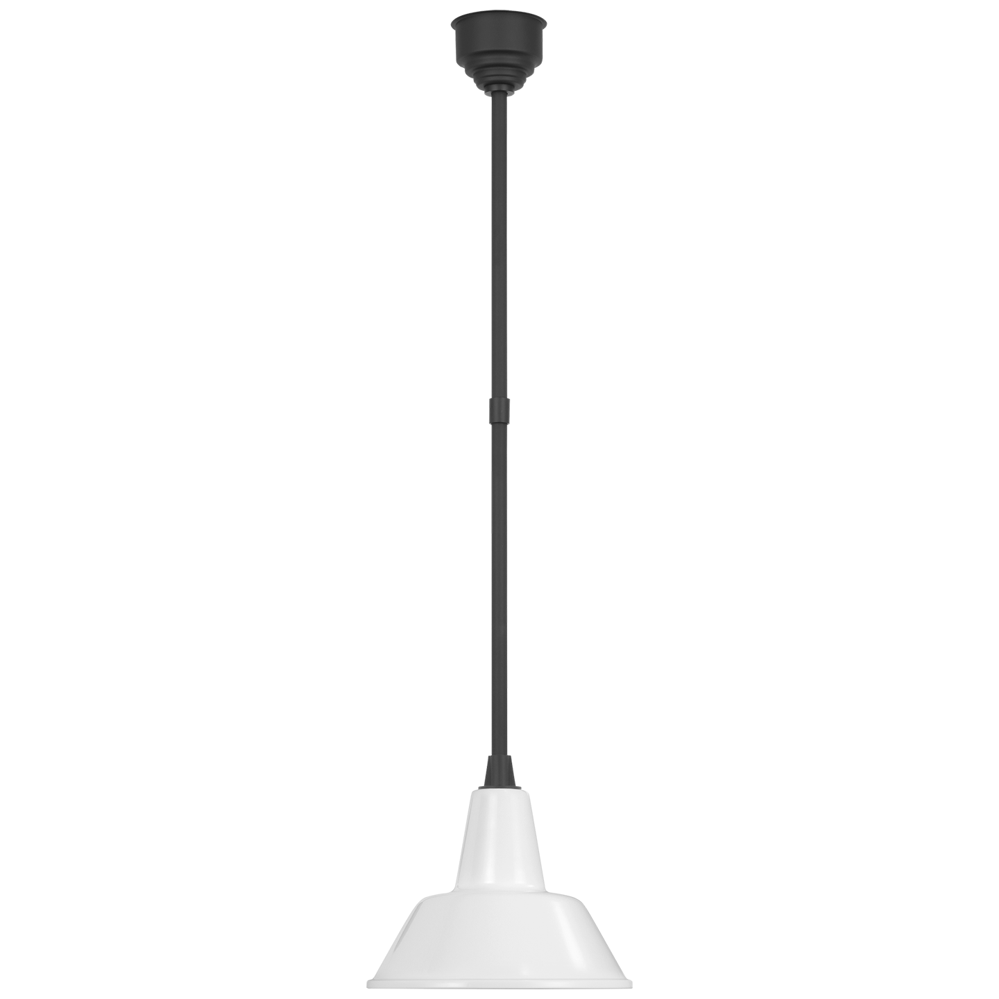 Academy Pendant | Matte Black | 12.5" White Bowers Shade