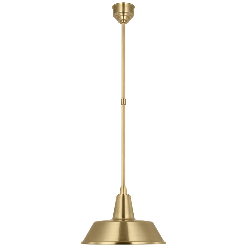 Academy Pendant | Hand-Rubbed Antique Brass | 16" Bowers Shade