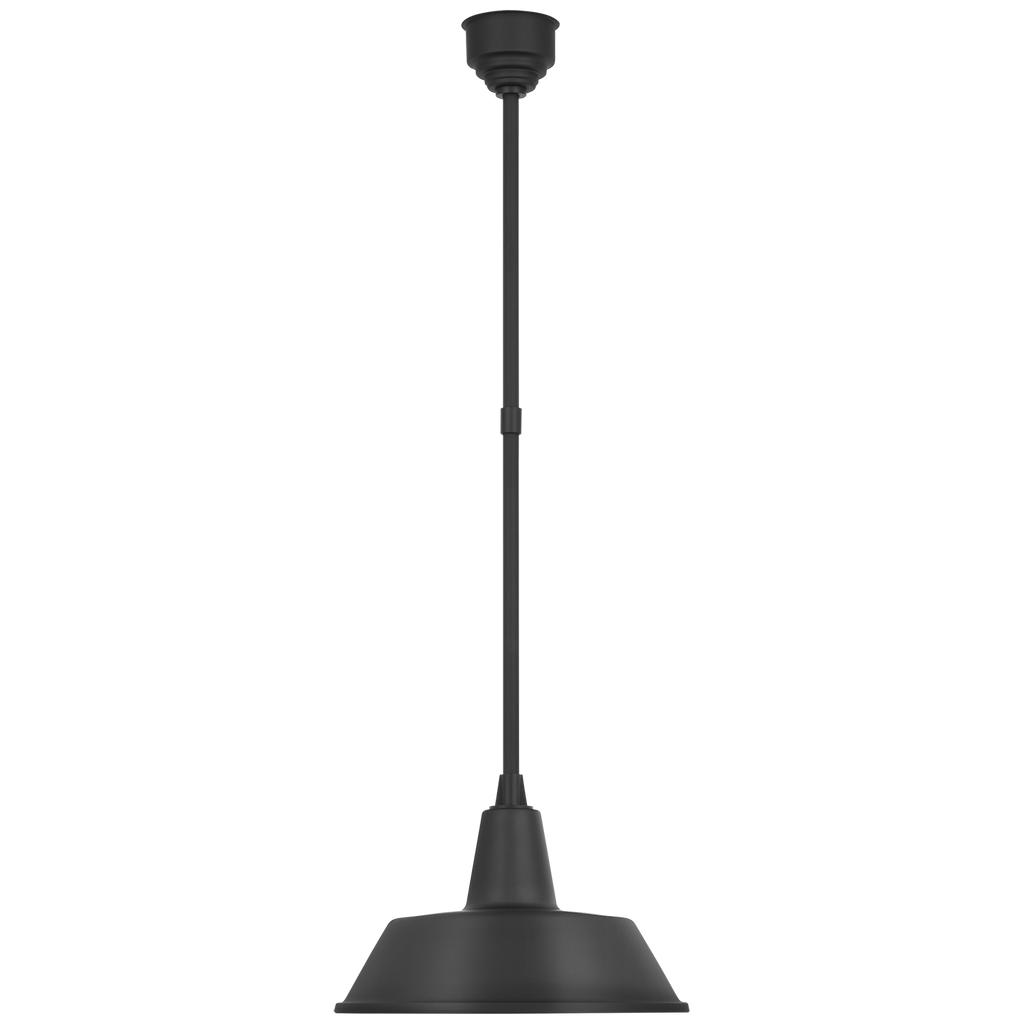 Academy Pendant | Matte Black | 16" Bowers Shade