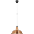 Academy Pendant | Matte Black | 16" Soft Copper Bowers Shade