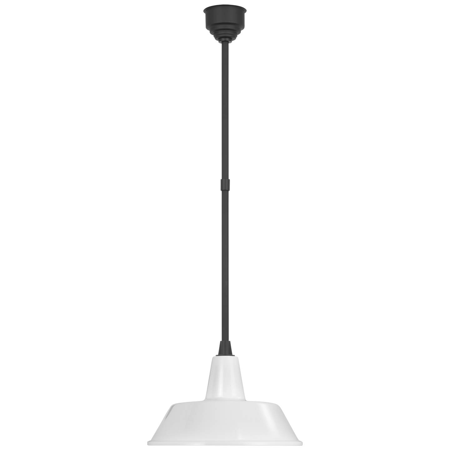Academy Pendant | Matte Black | 16" White Bowers Shade