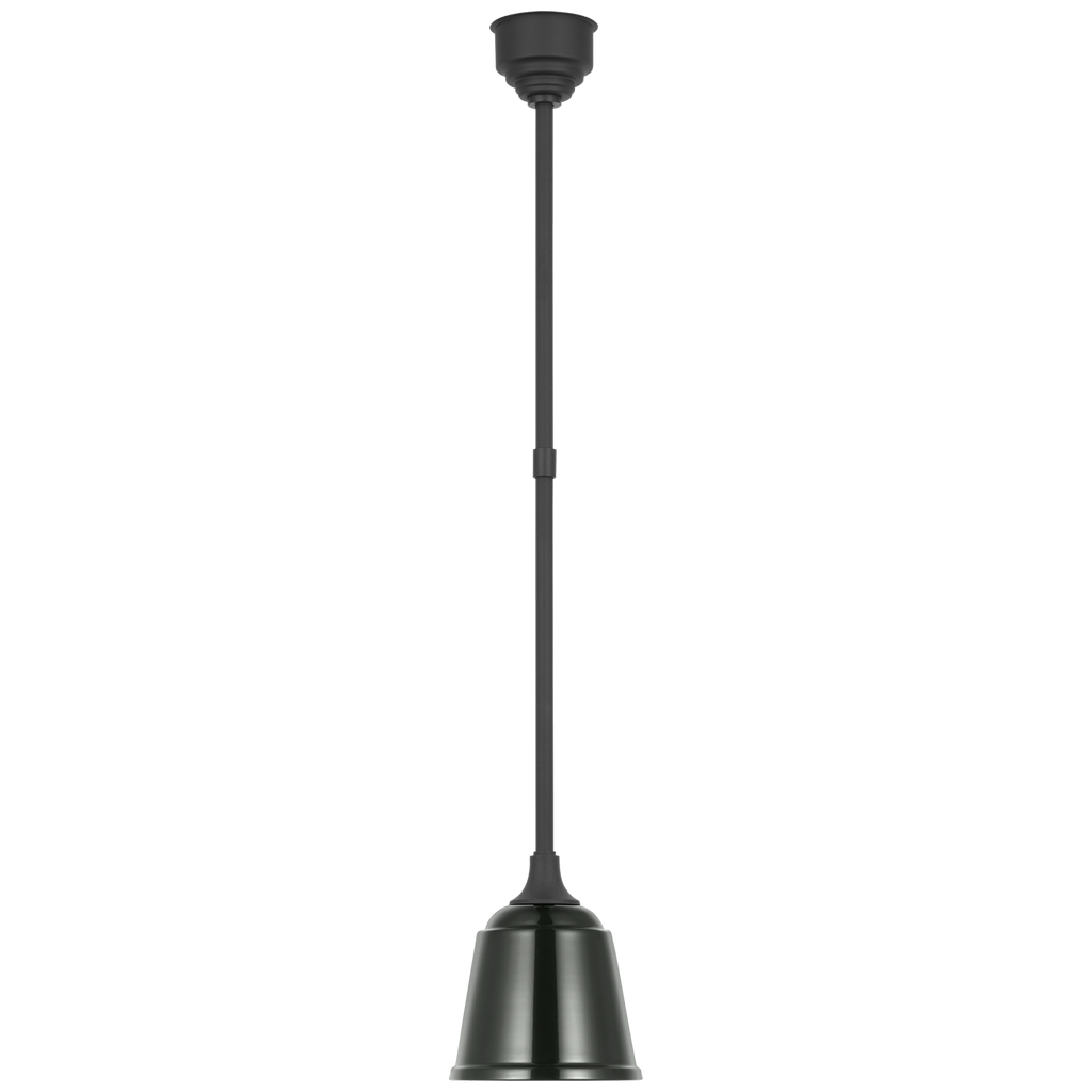 Academy Pendant | Matte Black | 8" Green Rockhouse Shade