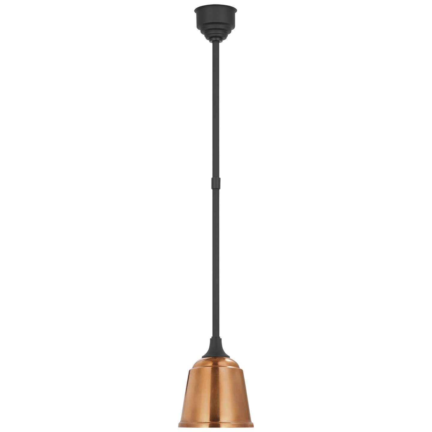 Academy Pendant | Matte Black | 8" Soft Copper Rockhouse Shade