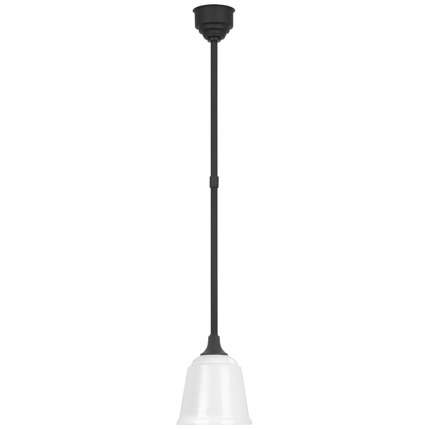 Academy Pendant | Matte Black | 8" White Rockhouse Shade