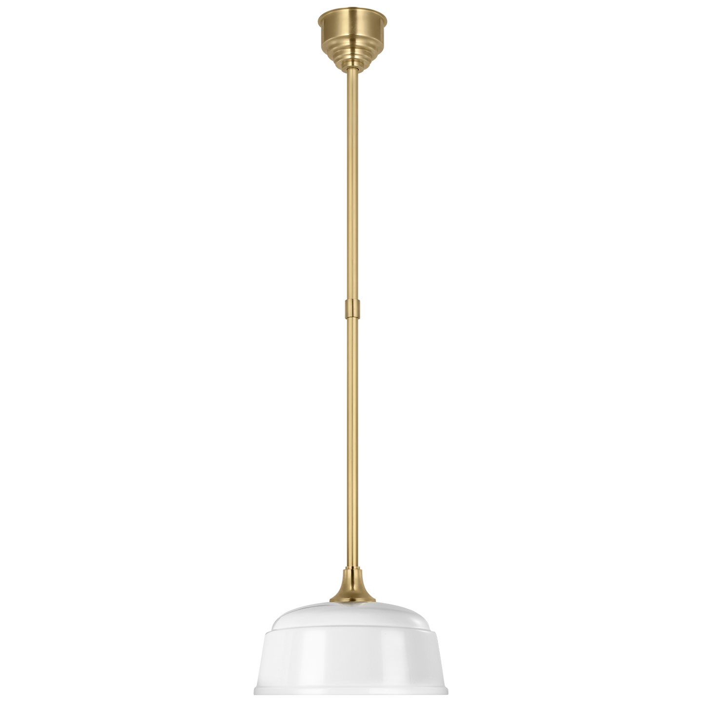 Academy Pendant | Hand-Rubbed Antique Brass | 12.5" White Rockhouse Shade