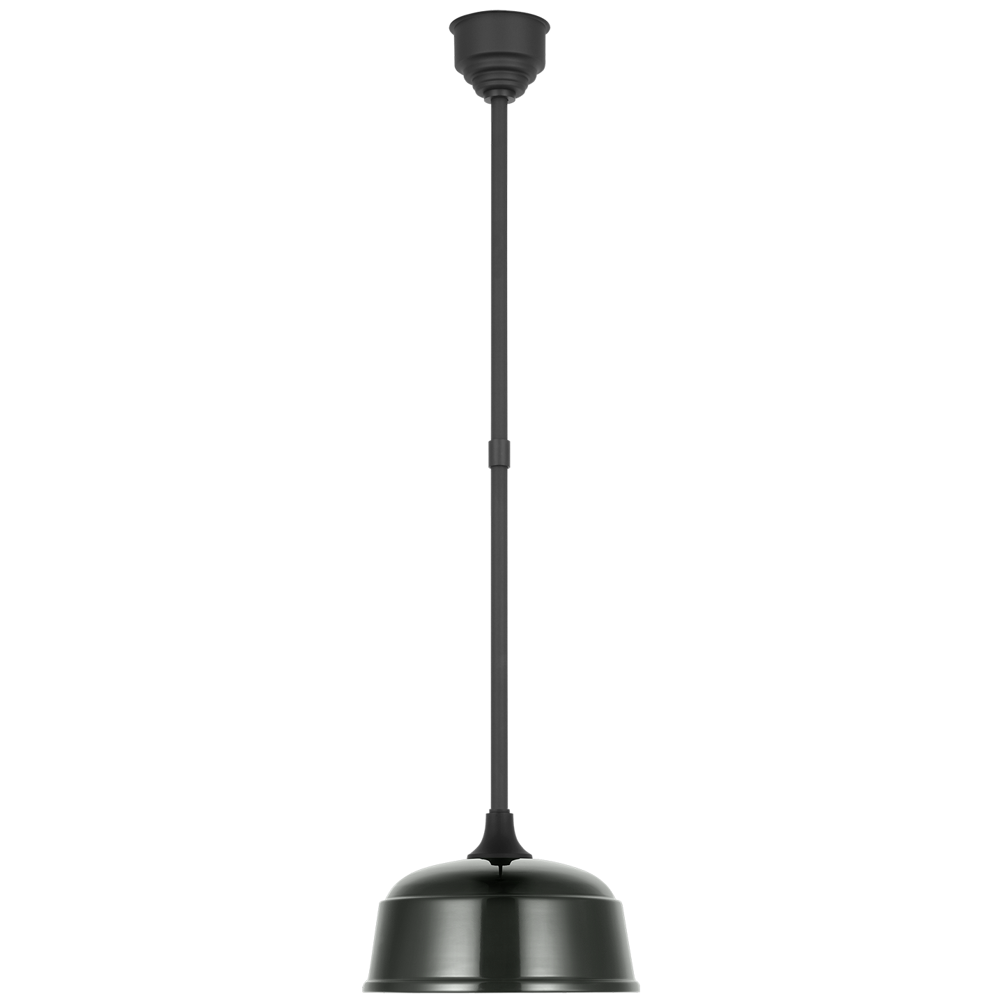 Academy Pendant | Matte Black | 12.5" Green Rockhouse Shade