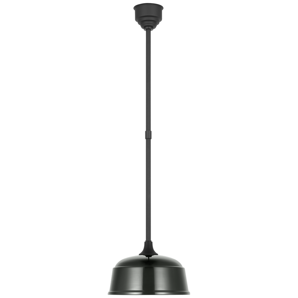 Academy Pendant | Matte Black | 12.5" Green Rockhouse Shade