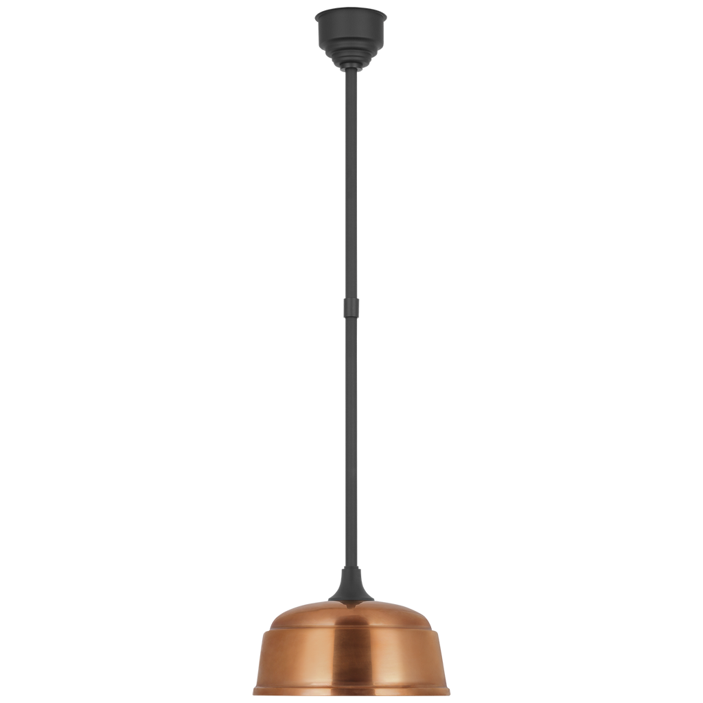 Academy Pendant | Matte Black | 12.5" Soft Copper Rockhouse Shade