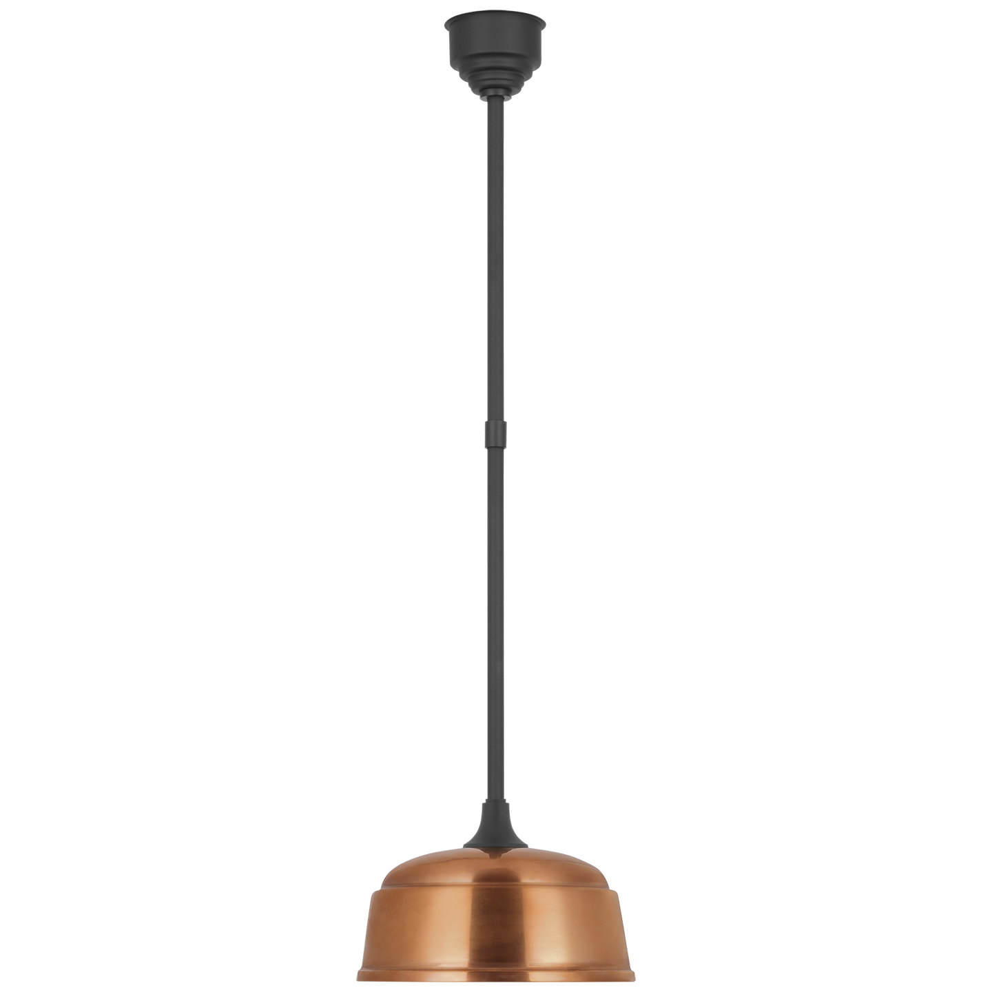 Academy Pendant | Matte Black | 12.5" Soft Copper Rockhouse Shade