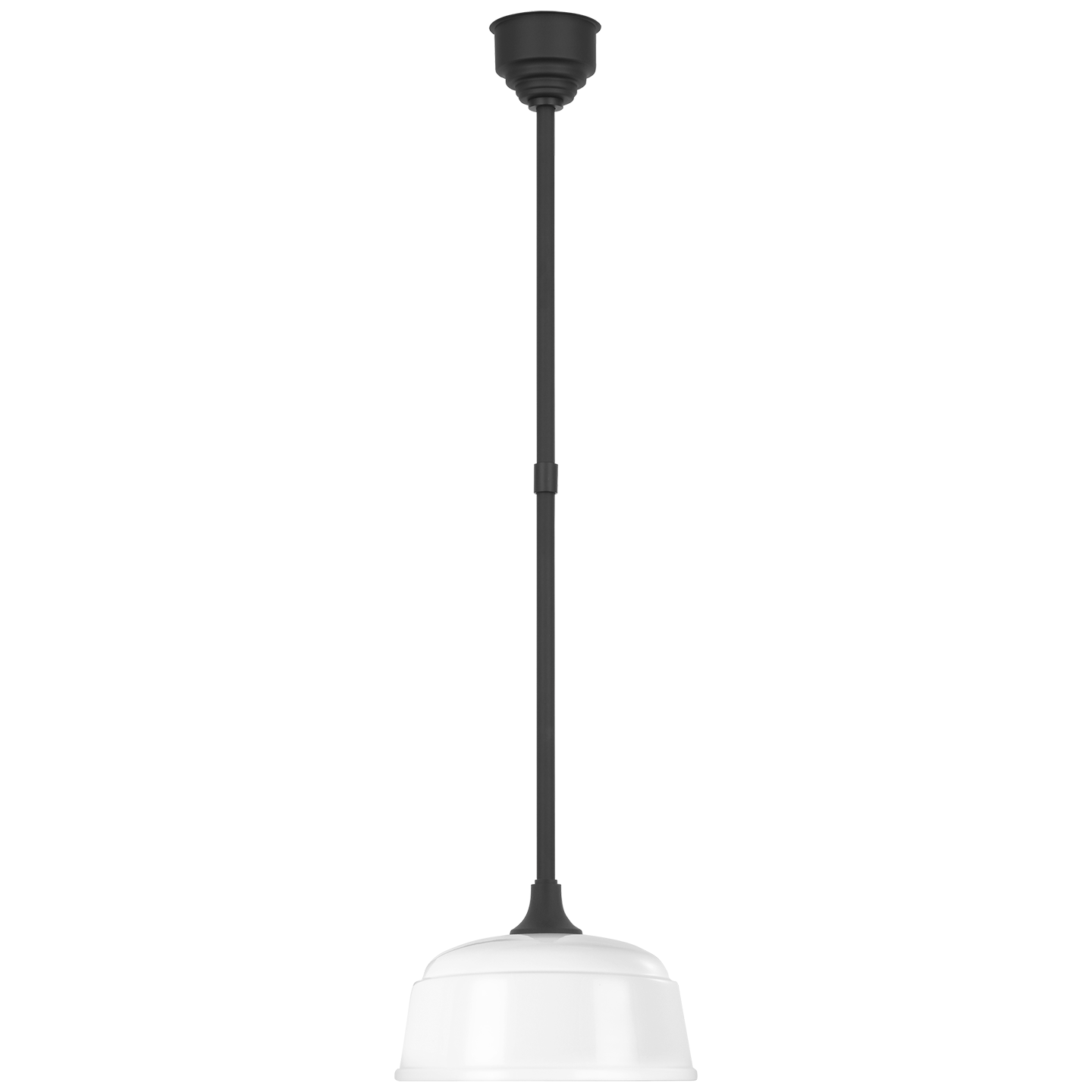 Academy Pendant | Matte Black | 12.5" White Rockhouse Shade