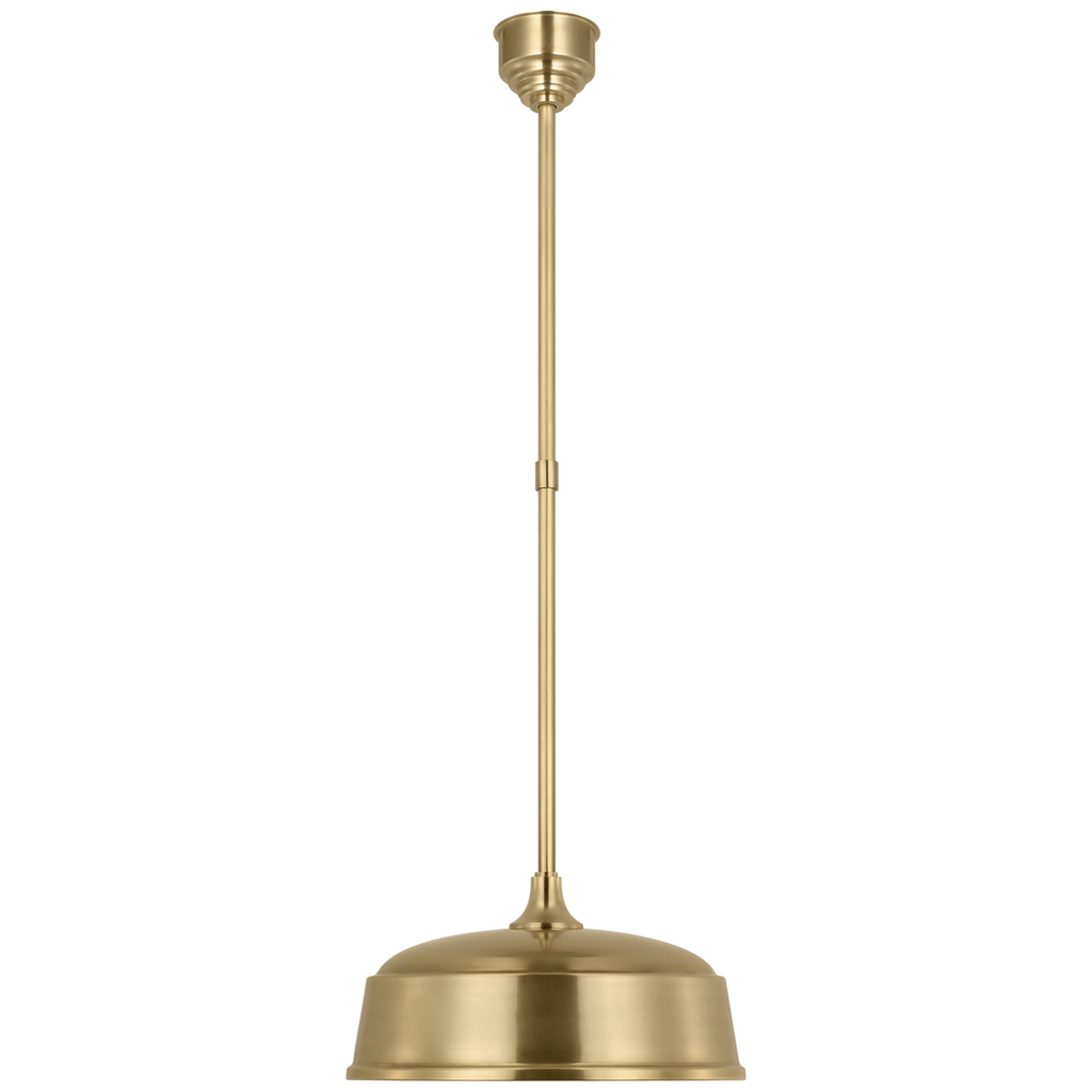 Academy Pendant | Hand-Rubbed Antique Brass | 16" Rockhouse Shade