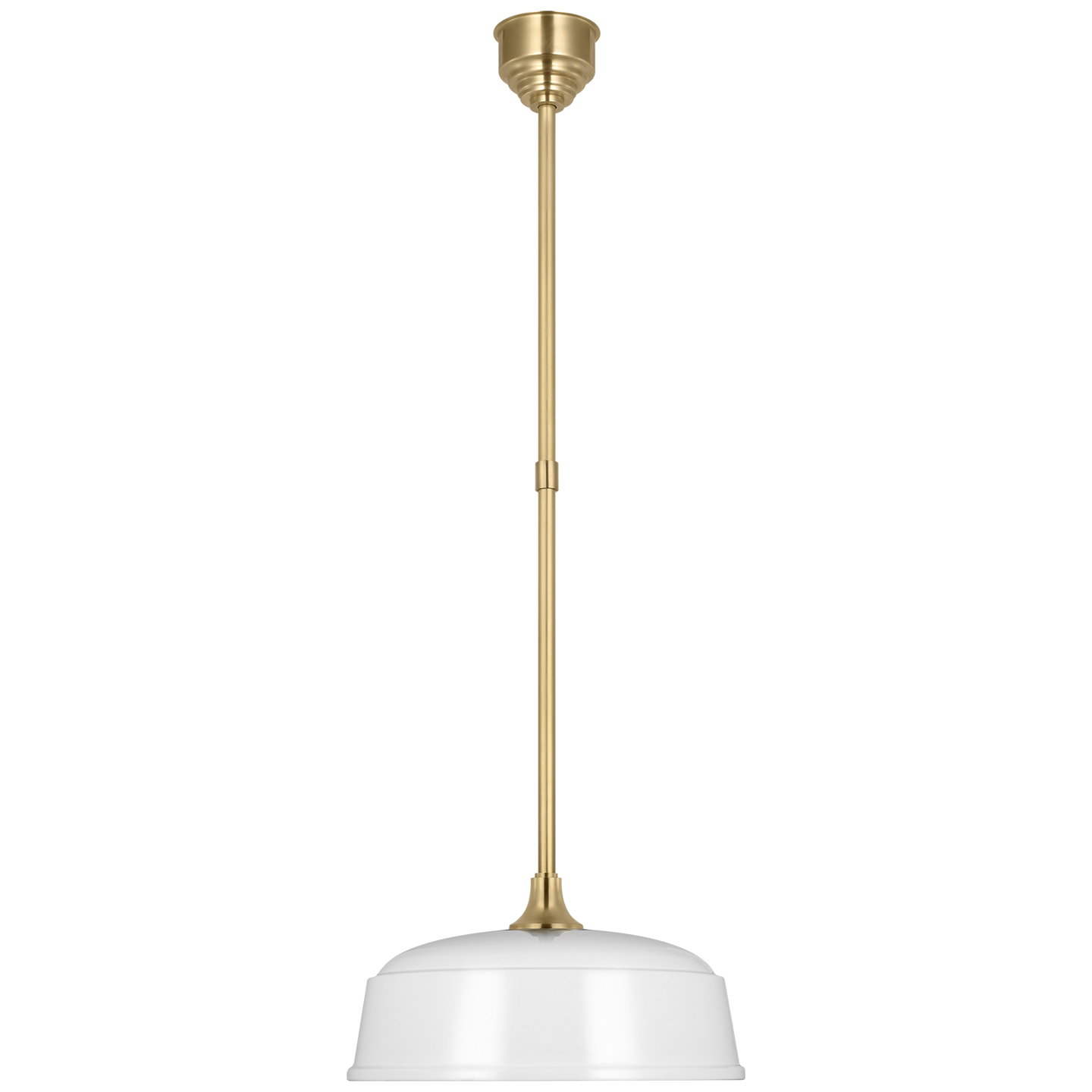 Academy Pendant | Hand-Rubbed Antique Brass | 16" White Rockhouse Shade
