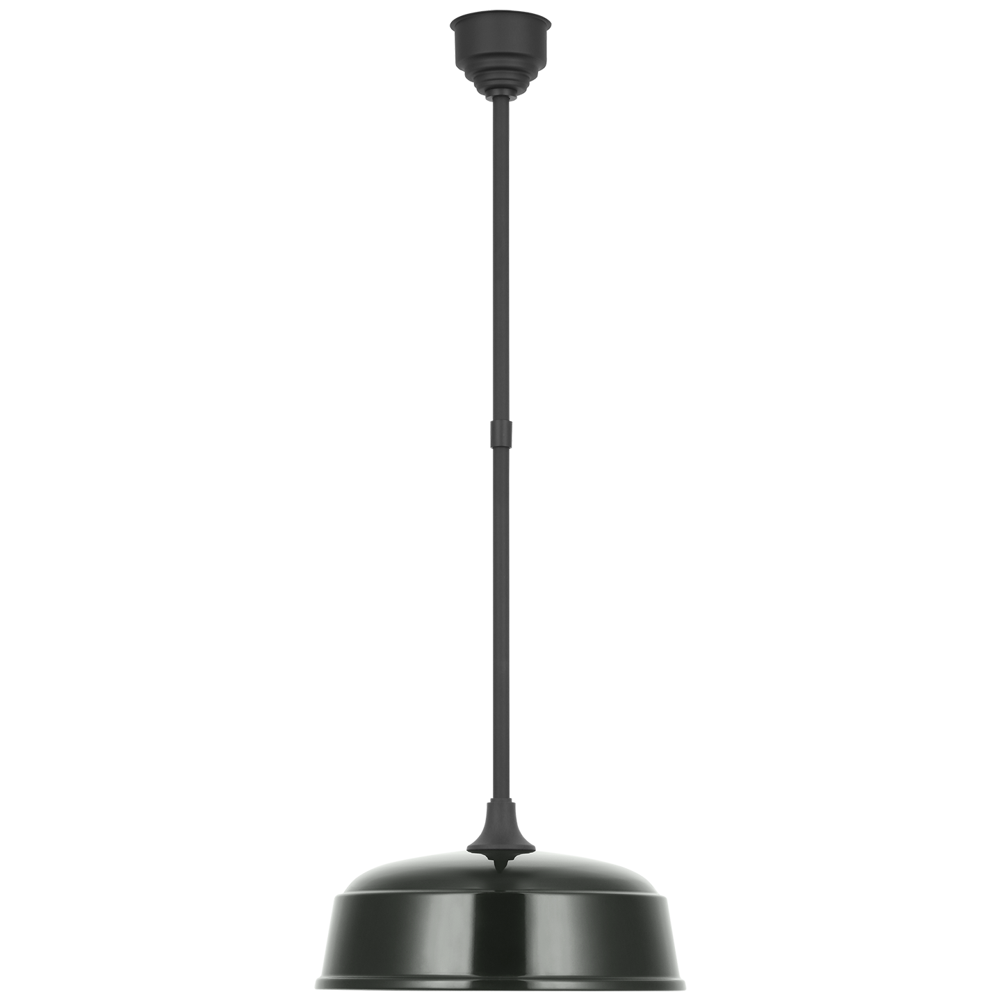Academy Pendant | Matte Black | 16" Green Rockhouse Shade
