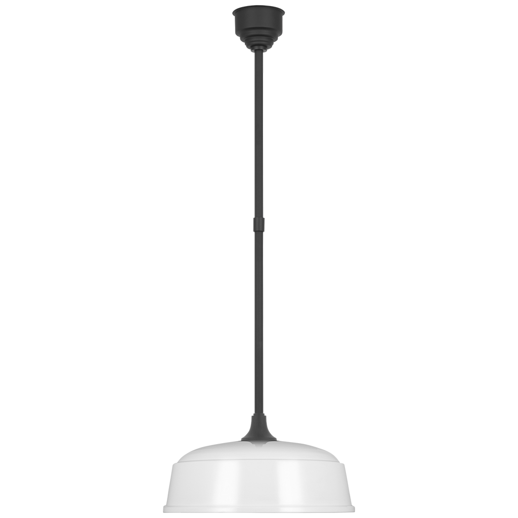 Academy Pendant | Matte Black | 16" White Rockhouse Shade