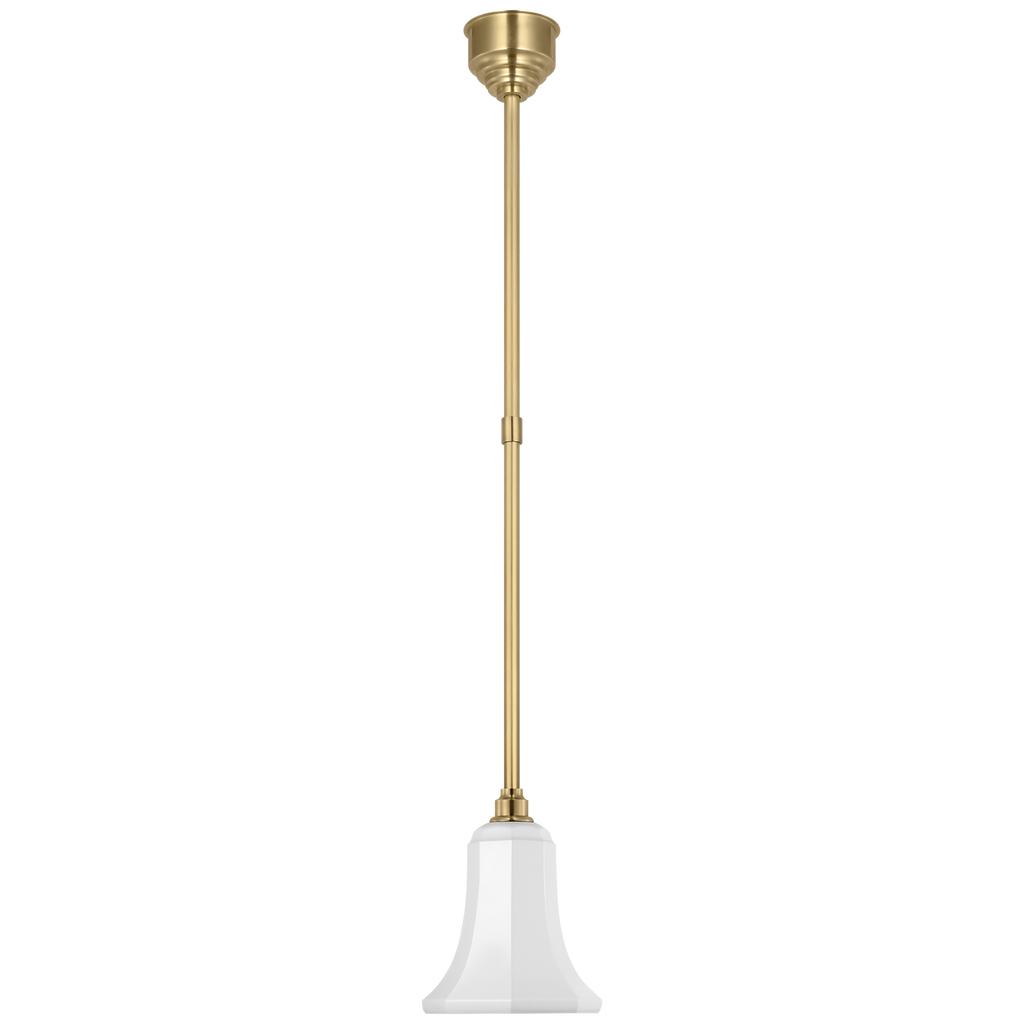 Academy Pendant | Hand-Rubbed Antique Brass | 7.5" White Savannah Shade