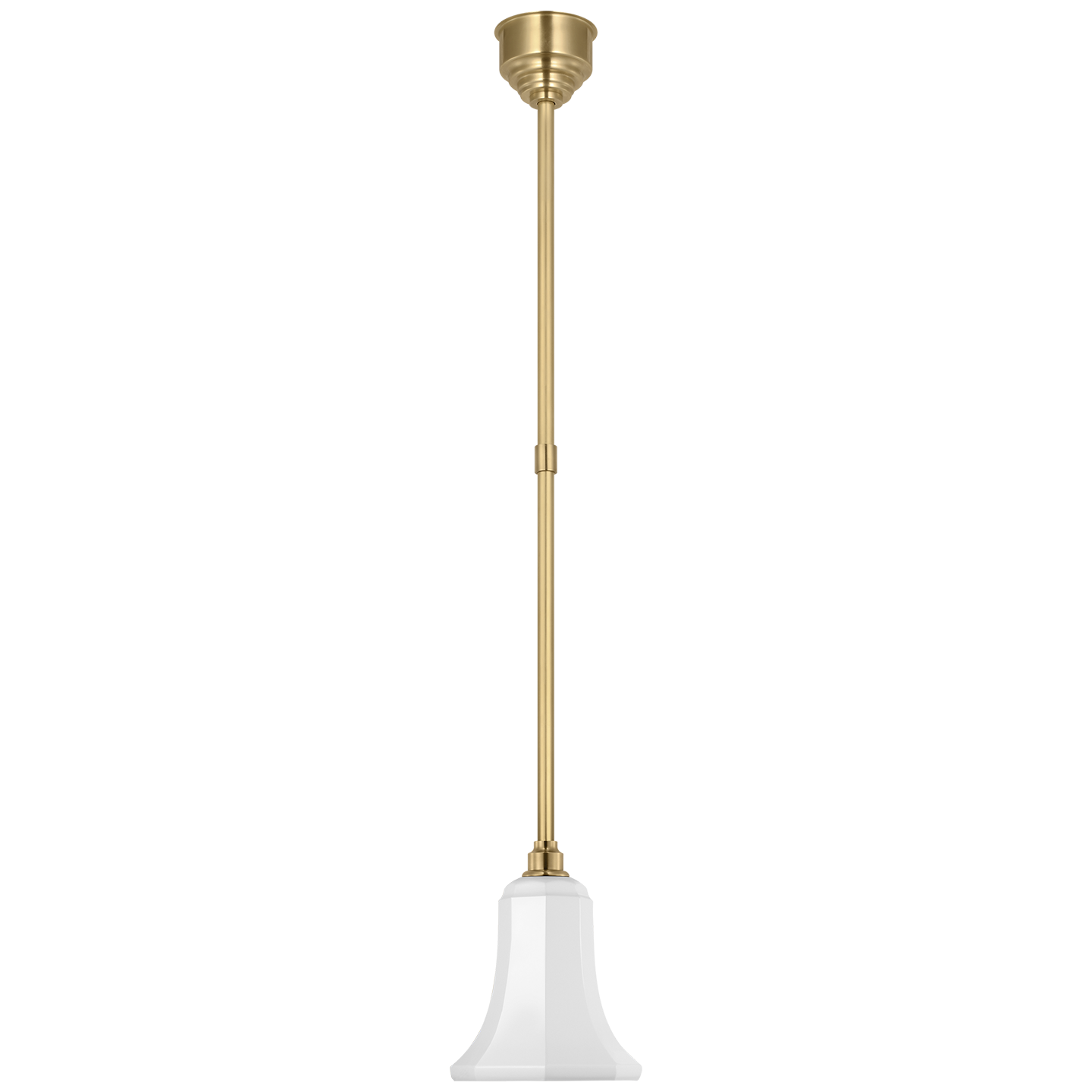 Academy Pendant | Hand-Rubbed Antique Brass | 7.5" White Savannah Shade