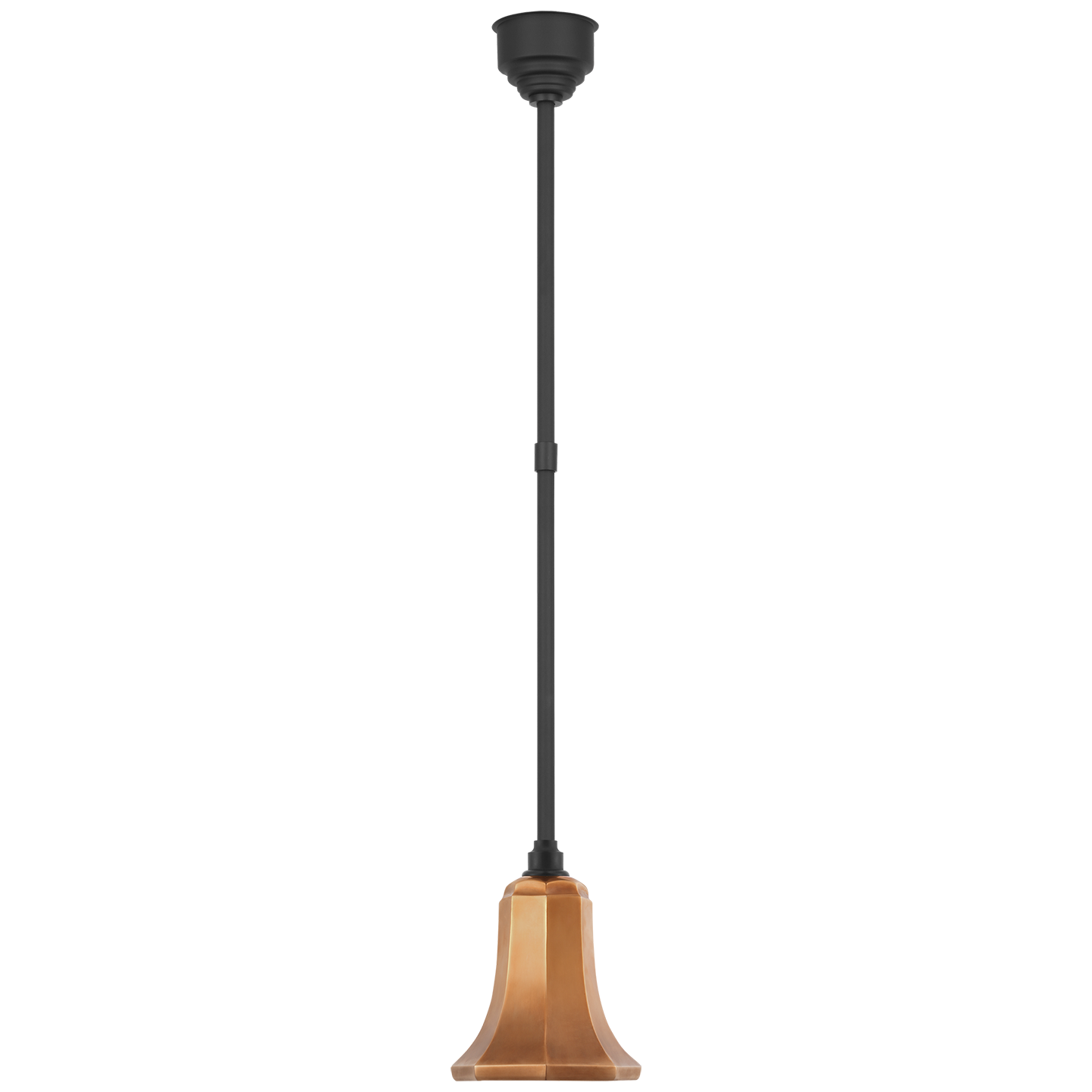 Academy Pendant | Matte Black | 7.5" Soft Copper Savannah Shade