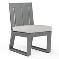 Redondo Armless Dining Chair in Cast Silver, No Welt