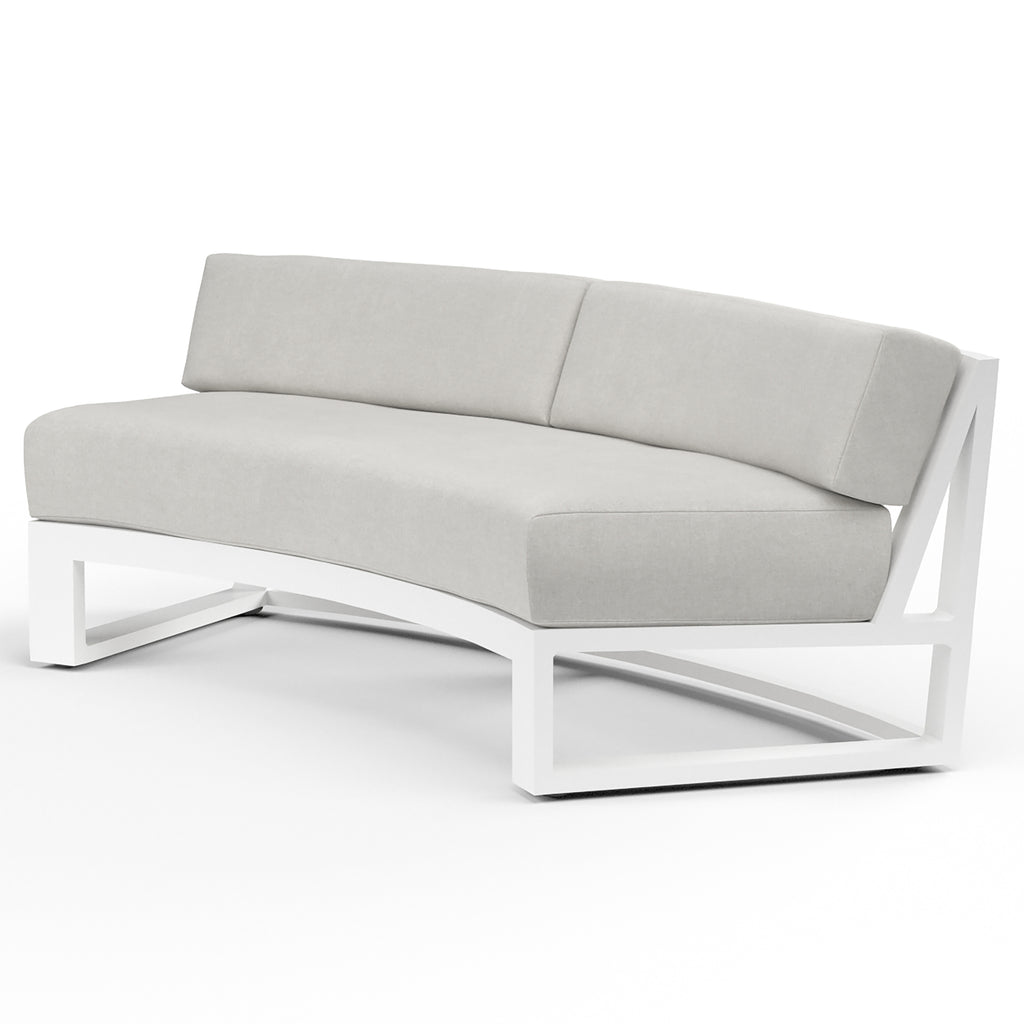 Newport Curved Sofa in Cast Silver, No Welt