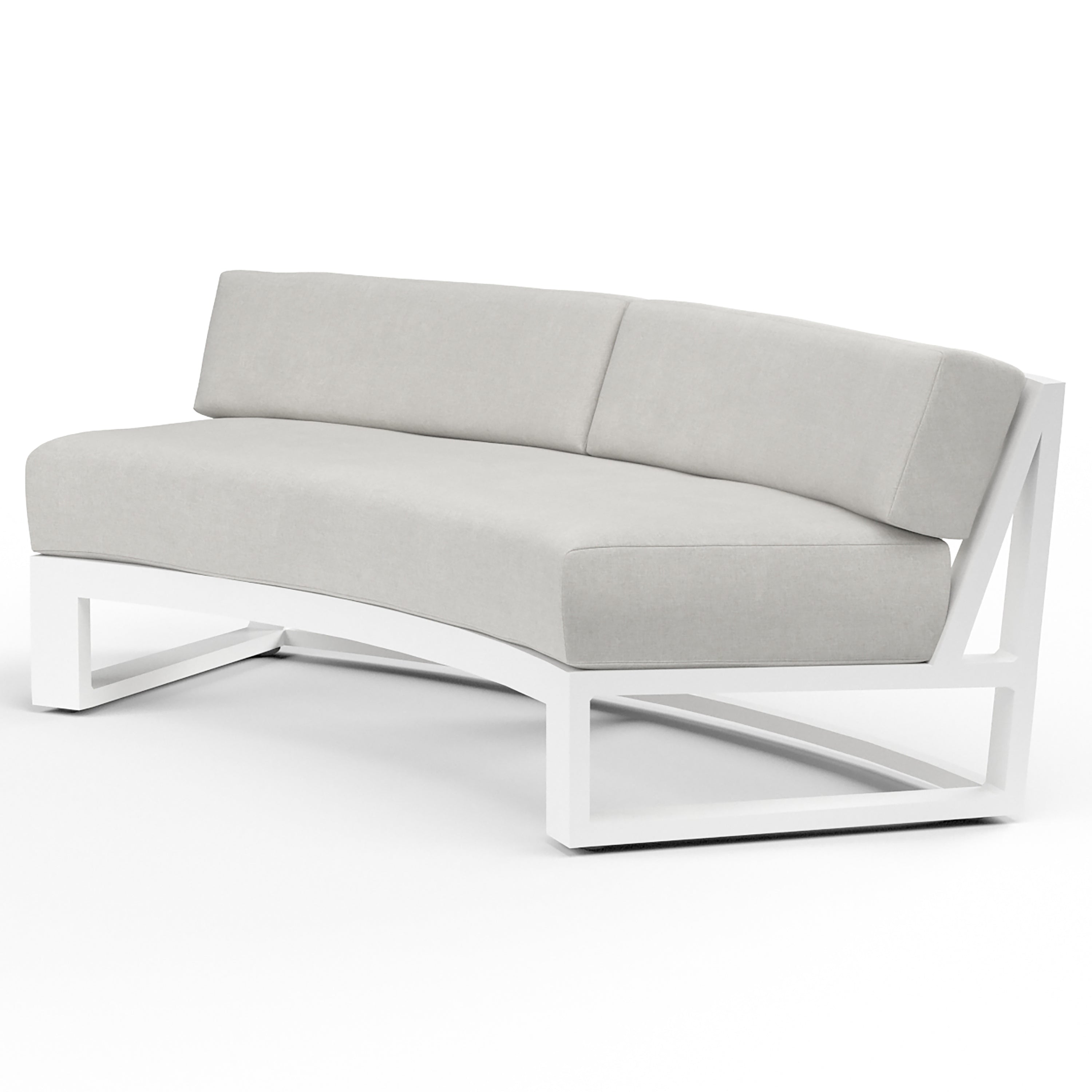 Newport Curved Sofa in Cast Silver, No Welt