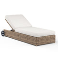 Havana Adjustable Chaise in Canvas Flax w/ Self Welt