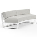 Newport Curved Sofa in Cast Silver, No Welt