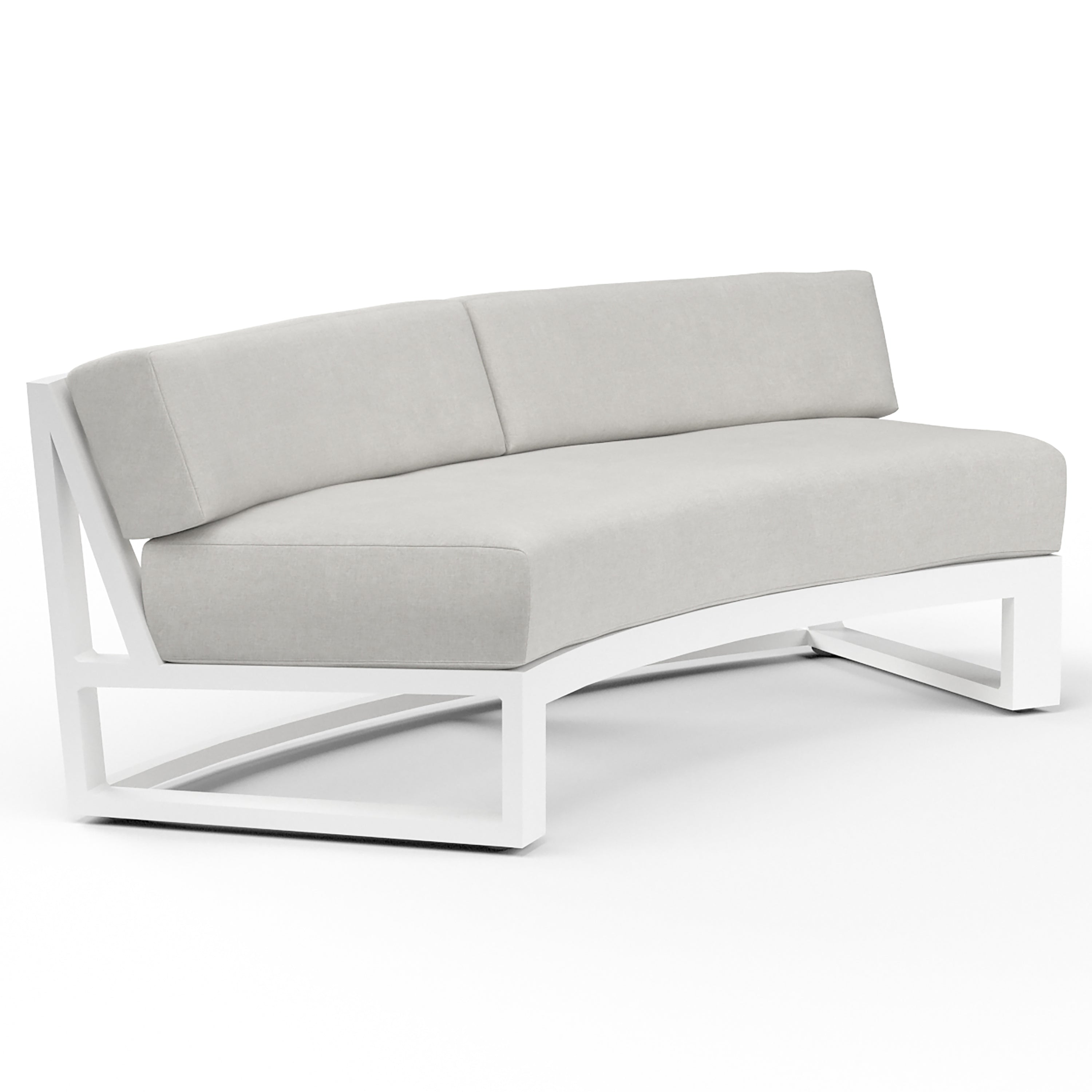 Newport Curved Sofa in Cast Silver, No Welt